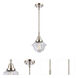 Franklin Restoration Small Oxford LED 7.5 inch Polished Nickel Mini Pendant Ceiling Light in Clear Glass