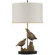 Codorniz 30 inch 150 watt Antique Brass and Black Table Lamp Portable Light, Marjorie Skouras Collection