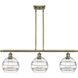 Ballston Rochester 3 Light 36 inch Antique Brass Stem Hung Island Light Ceiling Light