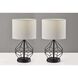 Chiara 16 inch 60.00 watt Black Table Lamps Portable Light, Simplee Adesso, 2 Pack