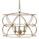 Rattigan 3 Light 20 inch Sicilian Gold Leaf Chandelier Ceiling Light
