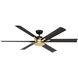 Melia 65 inch Alturas Gold with Matte Black Blades Outdoor Ceiling Fan