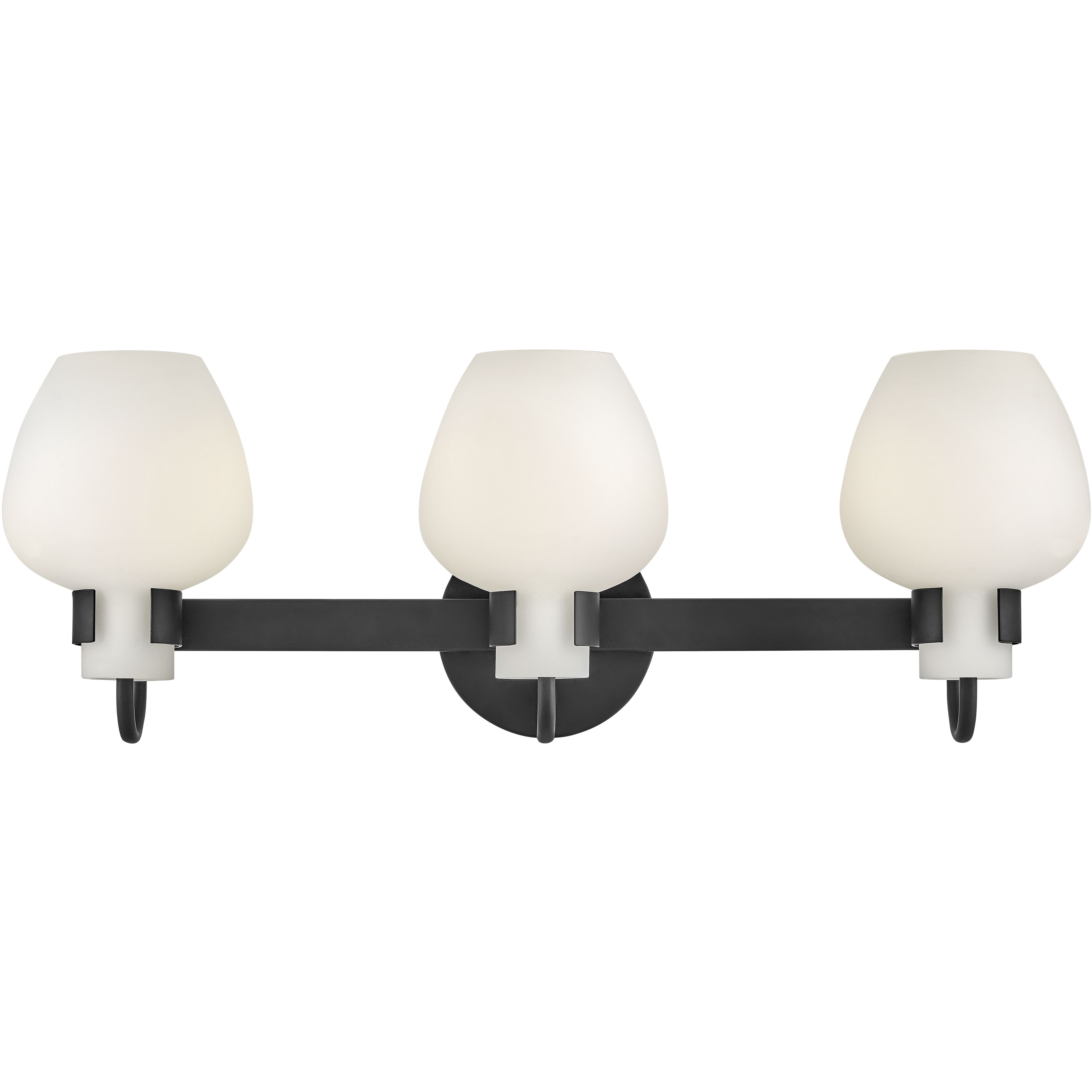Sylvie 3 Light 24 inch Black Bath Light Wall Light