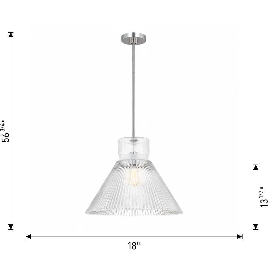 Drew & Jonathan Liouet 1 Light 18 inch Satin Brass Pendant Ceiling Light, Large