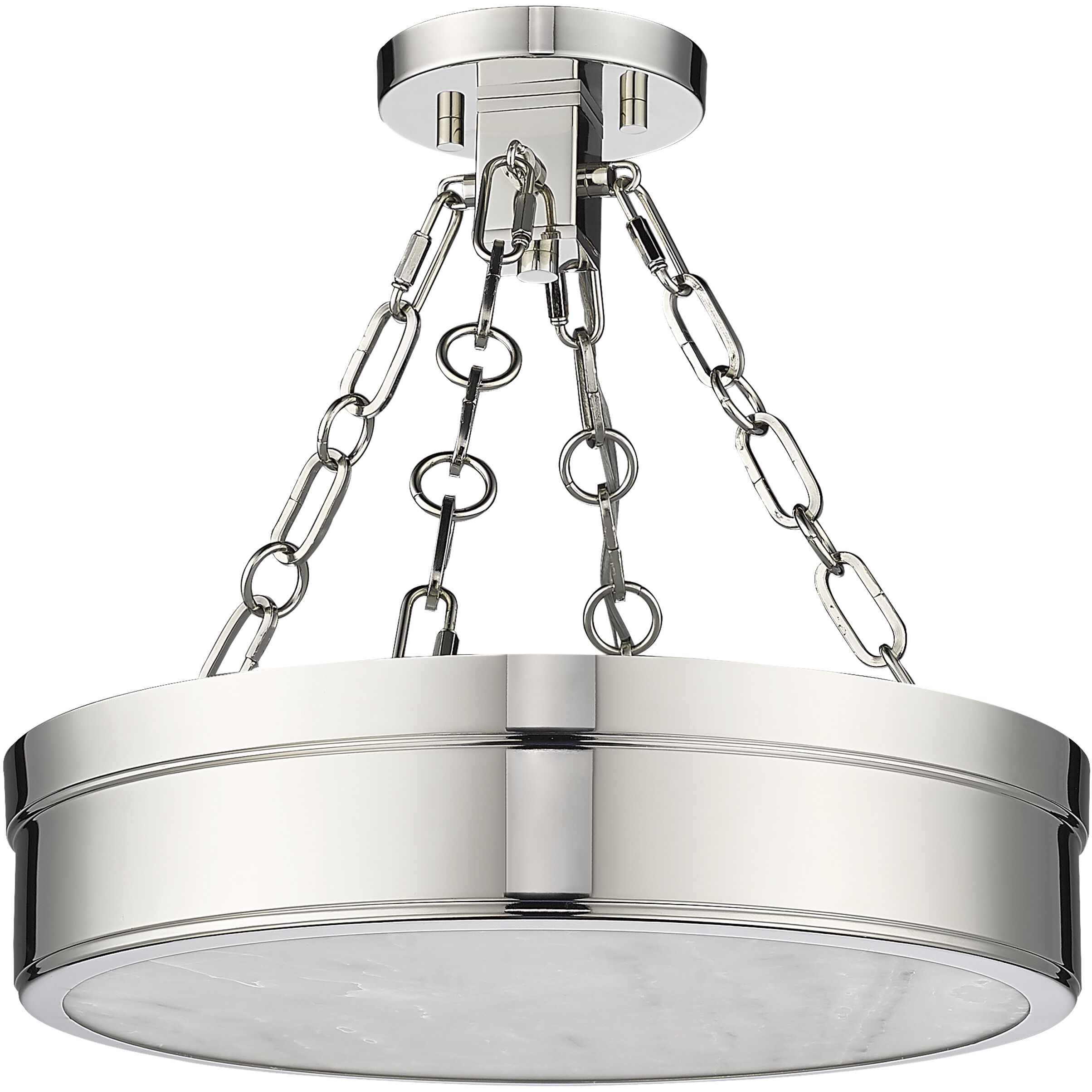 Anders LED 15 inch Polished Nickel Semi Flush Mount Ceiling Light