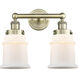 Canton 2 Light 15 inch Antique Brass Bath Vanity Light Wall Light in Matte White
