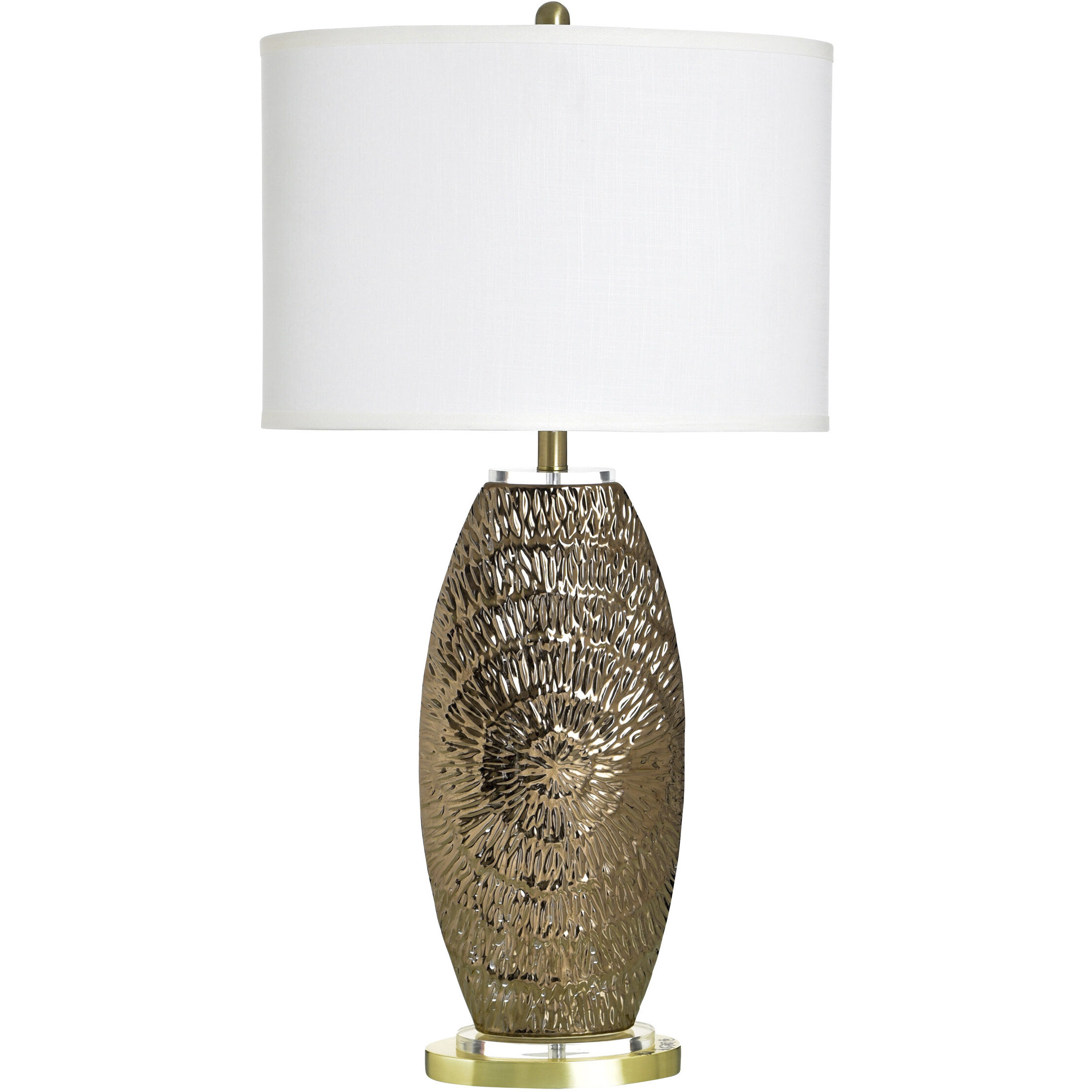 Samsun 34.5 inch 100 watt Samsun Gold and White Table Lamp Portable Light