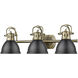 Yep Duncan Vanity Wall Light in Aged Brass, Matte Black