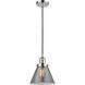 Franklin Restoration Cone 1 Light 8 inch Polished Chrome Mini Pendant Ceiling Light in Incandescent, Plated Smoke, Franklin Restoration