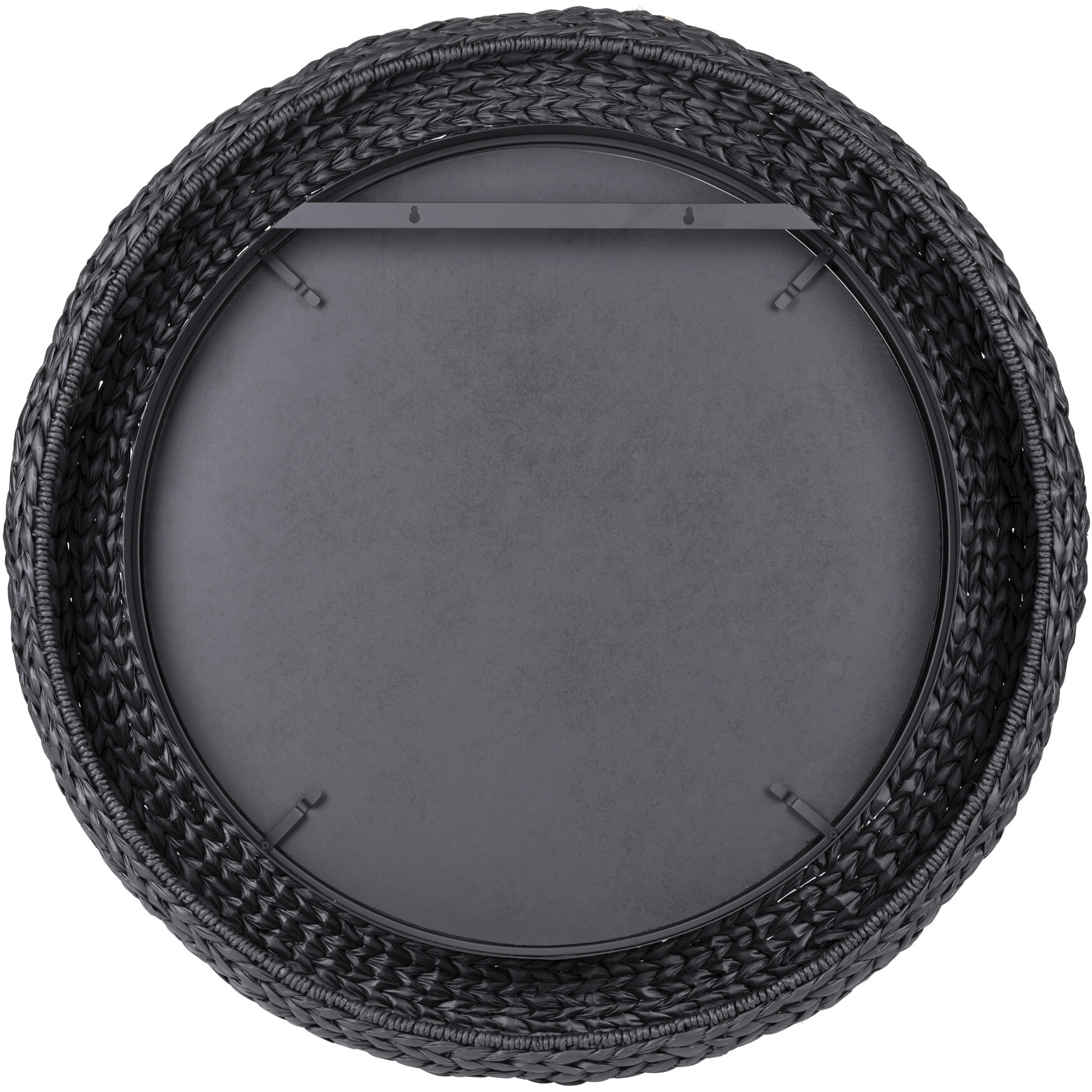 Athena 40.25 X 40.25 inch Matte Black with Black Seagrass Wall Mirror