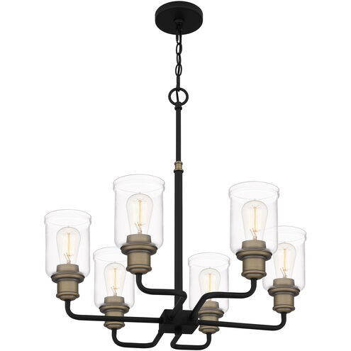 Cox 6 Light 25 inch Matte Black Chandelier Ceiling Light