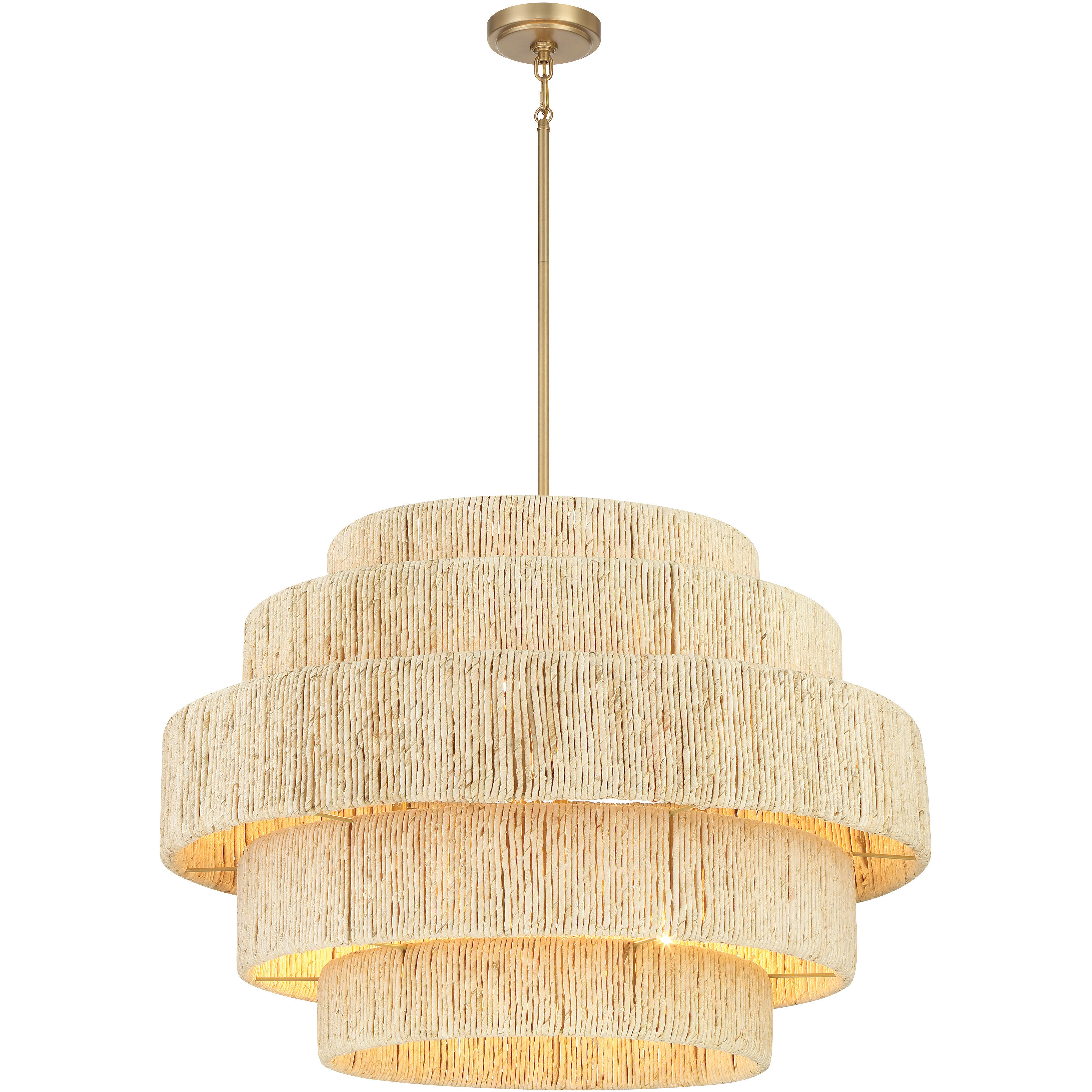 Caviana 6 Light 31 inch Signature Brass Pendant Ceiling Light