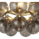Alora Mood Faye 3 Light 17.75 inch Brushed Gold Chandelier Ceiling Light in Smoked Glass