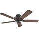 Metro 52 inch Matte Black with Matte Black, Walnut Blades Fan