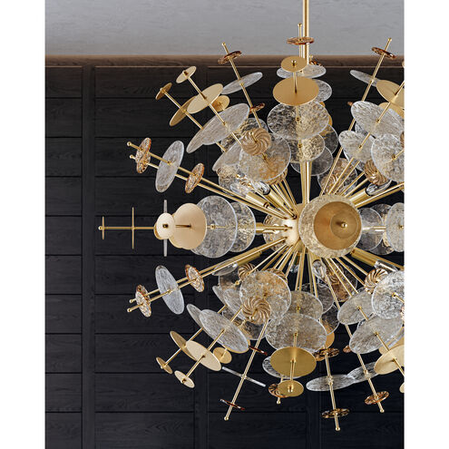 Gleason 12 Light 40.5 inch Vintage Gold Leaf Chandelier Ceiling Light