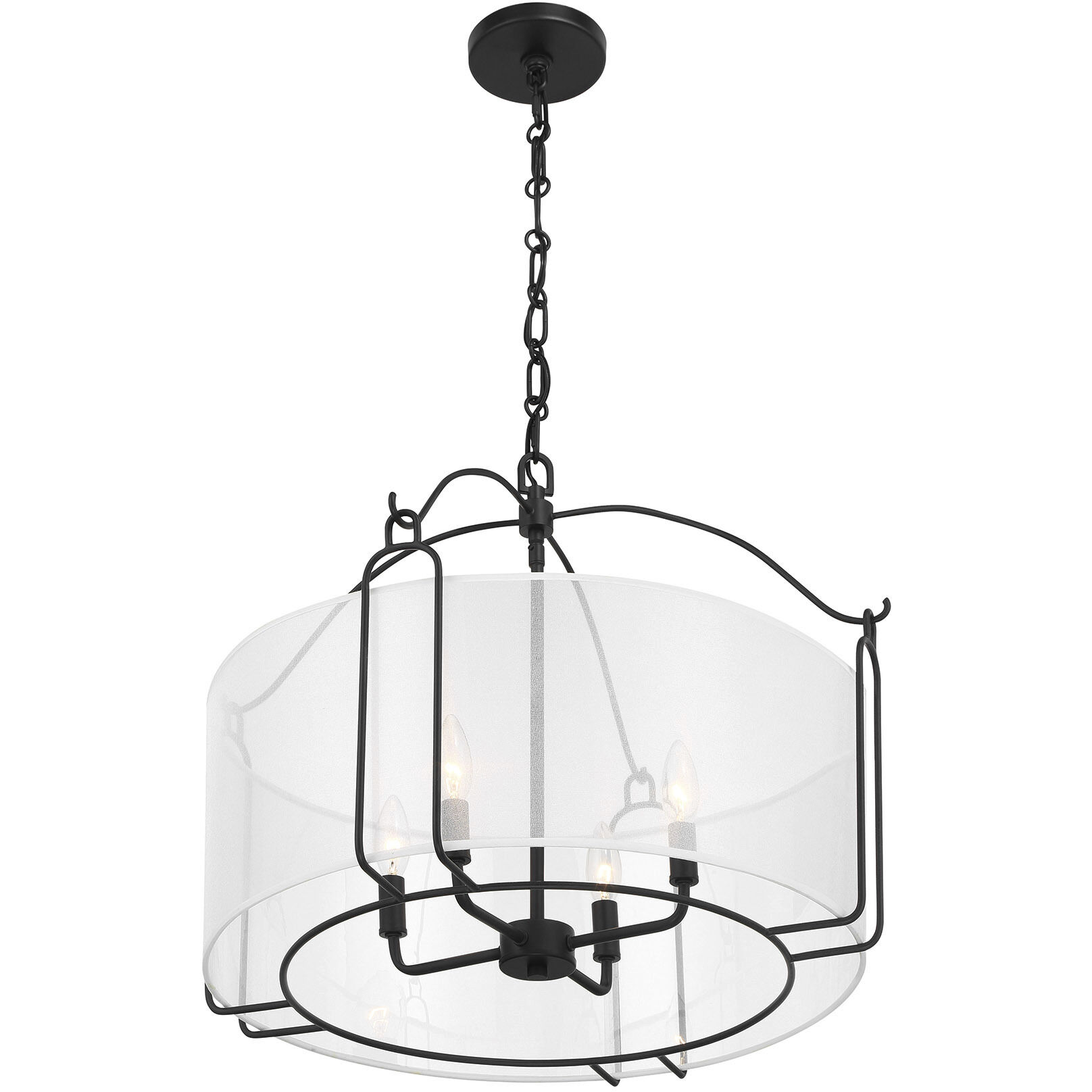 Ashlay 4 Light 22 inch Matte Black Pendant Ceiling Light