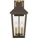 Bayra 2 Light 17 inch Painted Legacy Brass and Dark Bronze Outdoor Wall Lantern