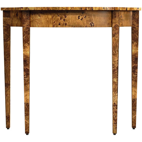 Chester Traditional Burl 36" Console Table in Medium Brown