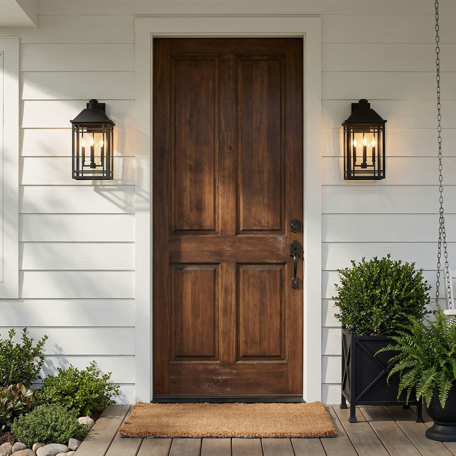 Braden 3 Light 23 inch Black Outdoor Wall Lantern