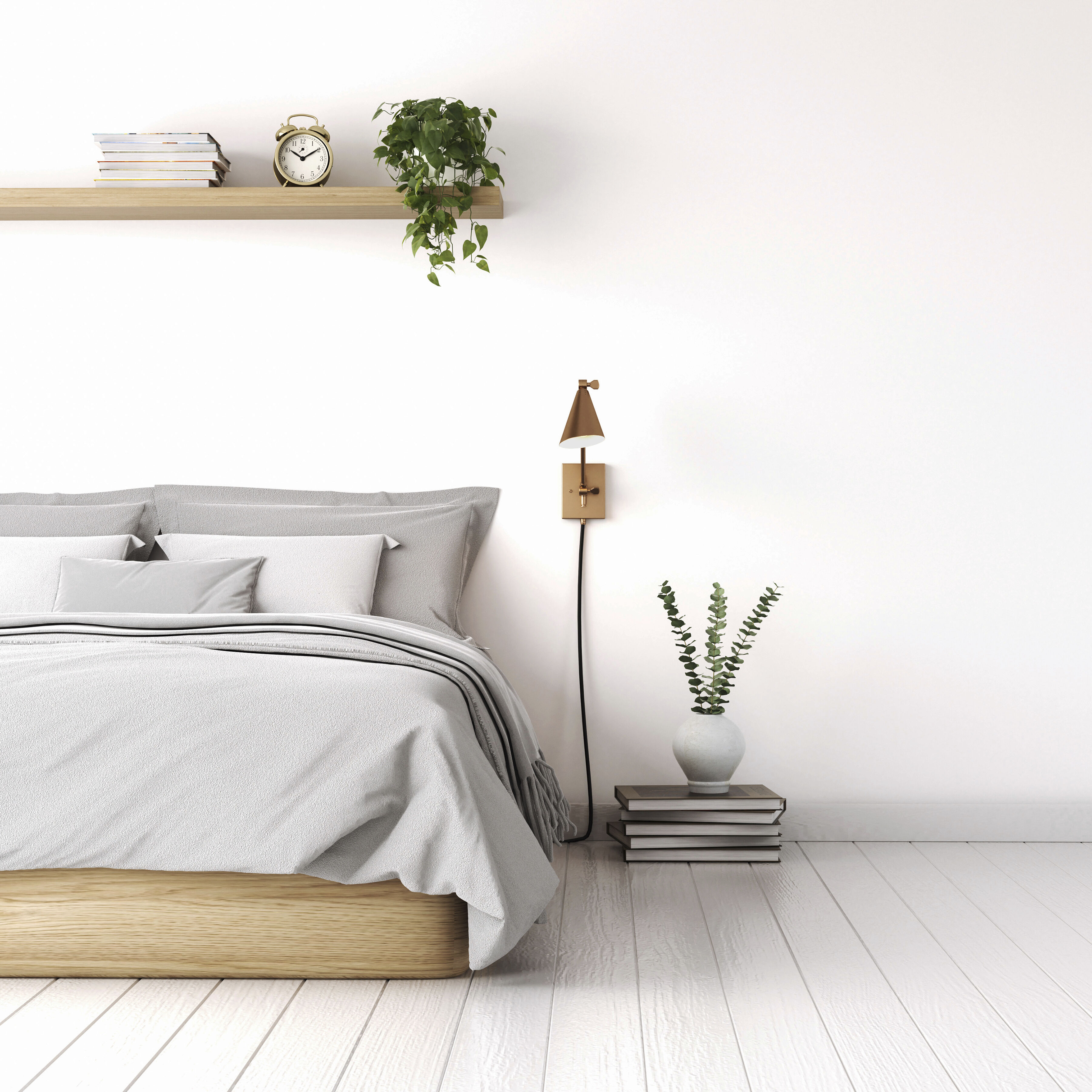 Whitmire 17.75 inch 60 watt Brushed Gold Swingarm Sconce Wall Light, Plug-In/Hardwire