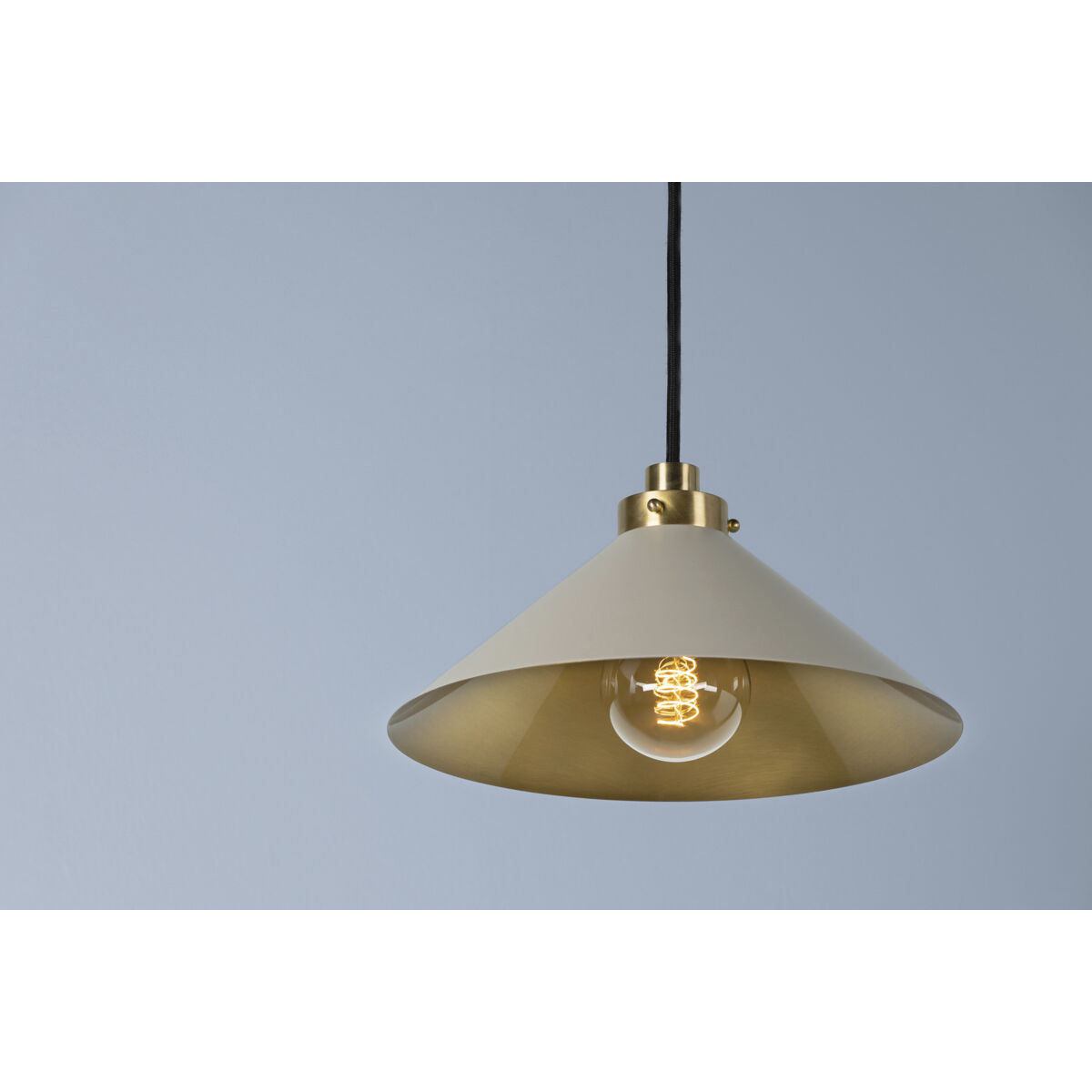 Clivedon 1 Light 12 inch Aged Brass/Off White Pendant Ceiling Light