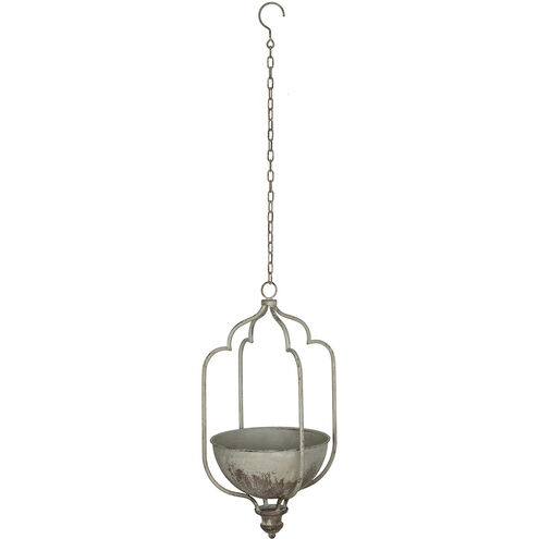 Anita Distressed White Hanging Planter