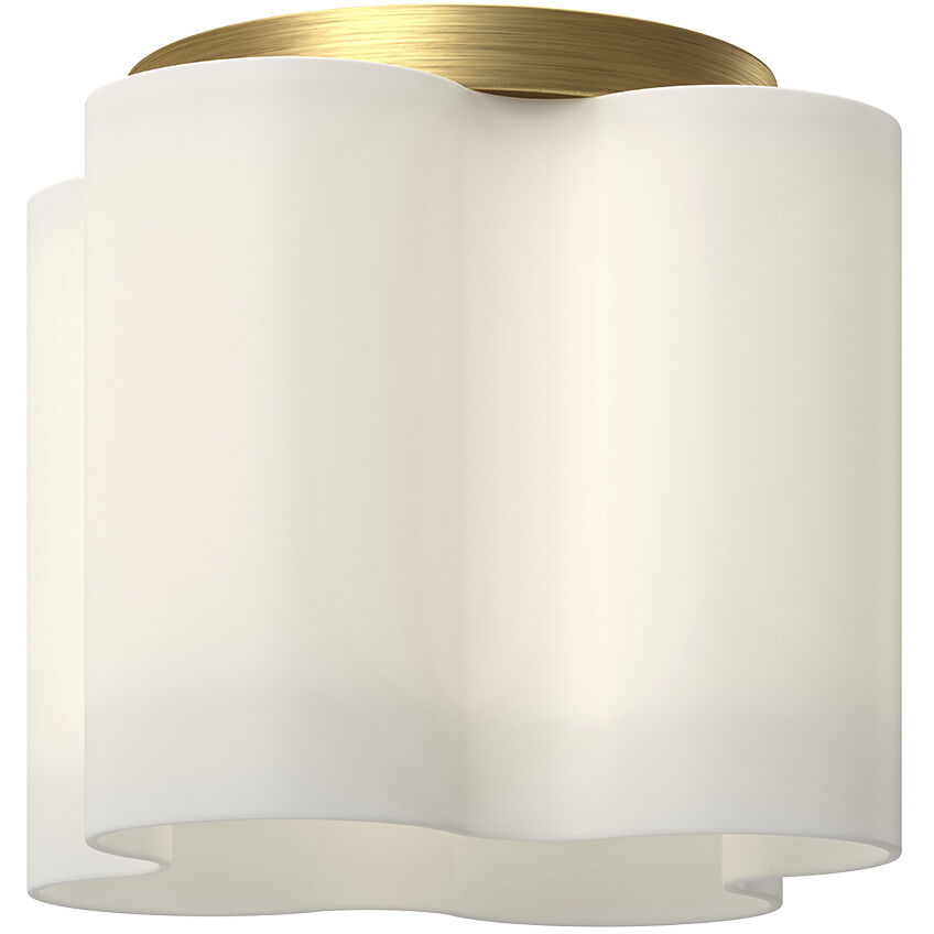 Clover LED 8.38 inch Brushed Gold/Opal Glass Flush Mount Ceiling Light