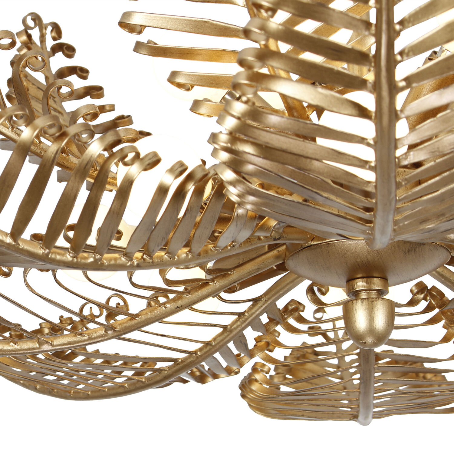 Fern 14 Light 36 inch Modern Gold Chandelier Ceiling Light
