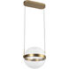 Pisces LED 11.88 inch Brushed Gold and Light Guide Pendant Ceiling Light