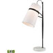 Banded Shade 28 inch 9 watt Matte Black with White Desk Lamp Portable Light