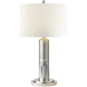 Thomas O'Brien Longacre 16 inch 25 watt Polished Nickel Table Lamp Portable Light in Linen, Small