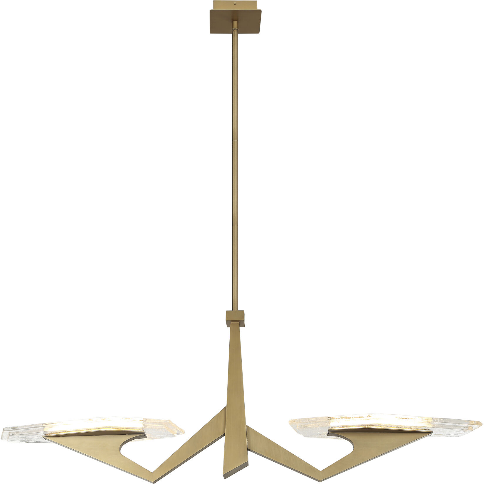 Down the Wrong Path 2 Light 47 inch Brass Kisser Linear Pendant Ceiling Light