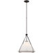 Amber Lewis Wren LED 17.75 inch Warm Iron Pendant Ceiling Light in White Glass