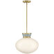 Lucy 1 Light 15 inch Lacquered Brass with Seafoam Pendant Ceiling Light