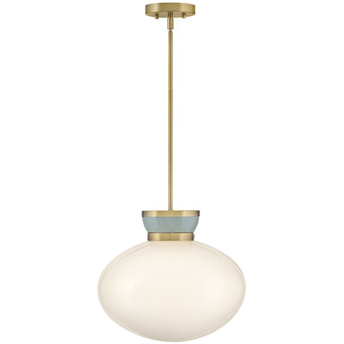 Lucy 1 Light 15 inch Lacquered Brass with Seafoam Pendant Ceiling Light
