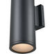 Vegas 2 Light 14 inch Matte Black Outdoor Wall Sconce