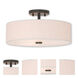 Monroe 3 Light 15 inch English Bronze Semi-Flush Ceiling Light