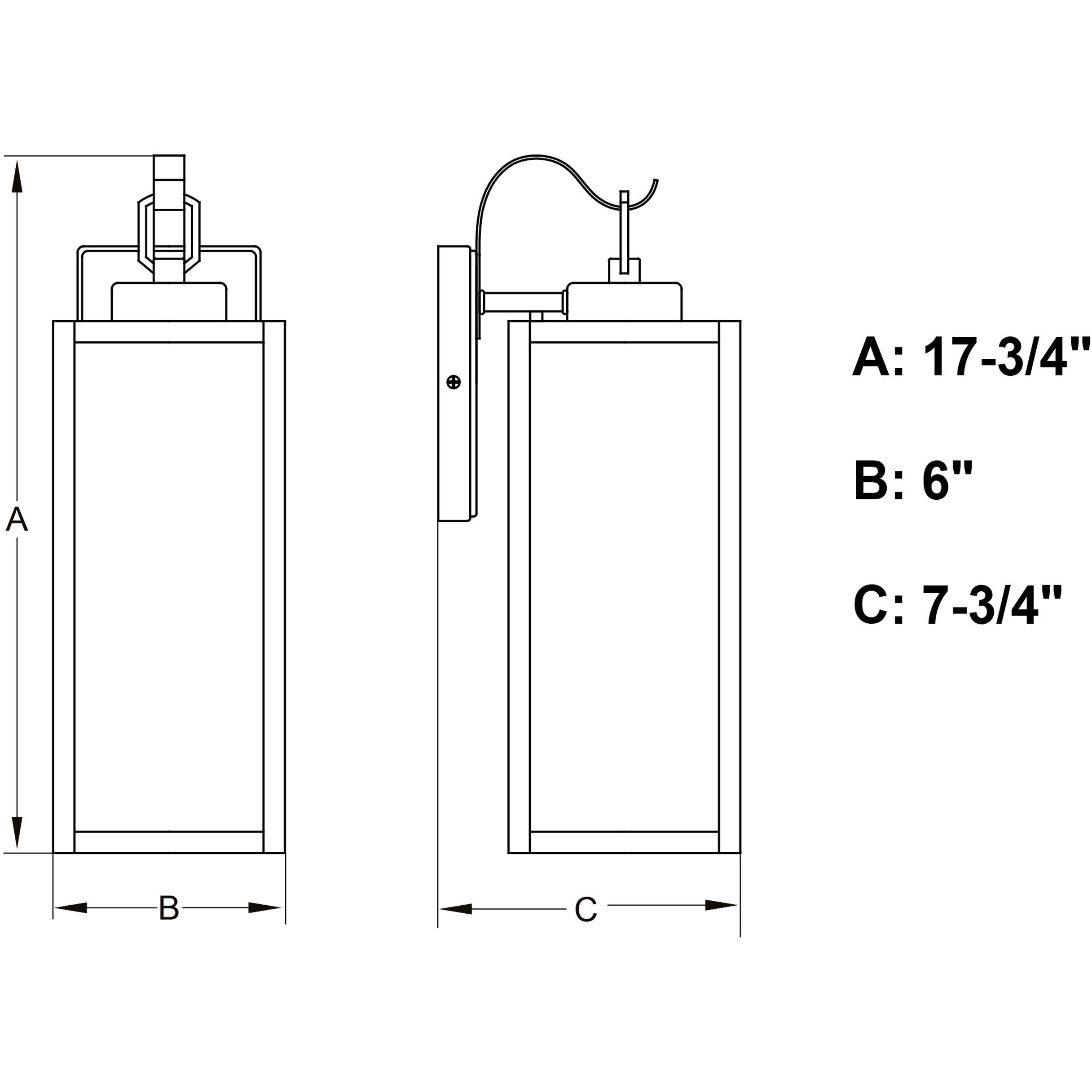 Clinton LED 17.75 inch Matte Black Outdoor Wall