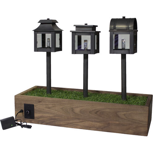 Hawthorne Empire Dark Antique Brass Path Light in Clear Seedy Glass