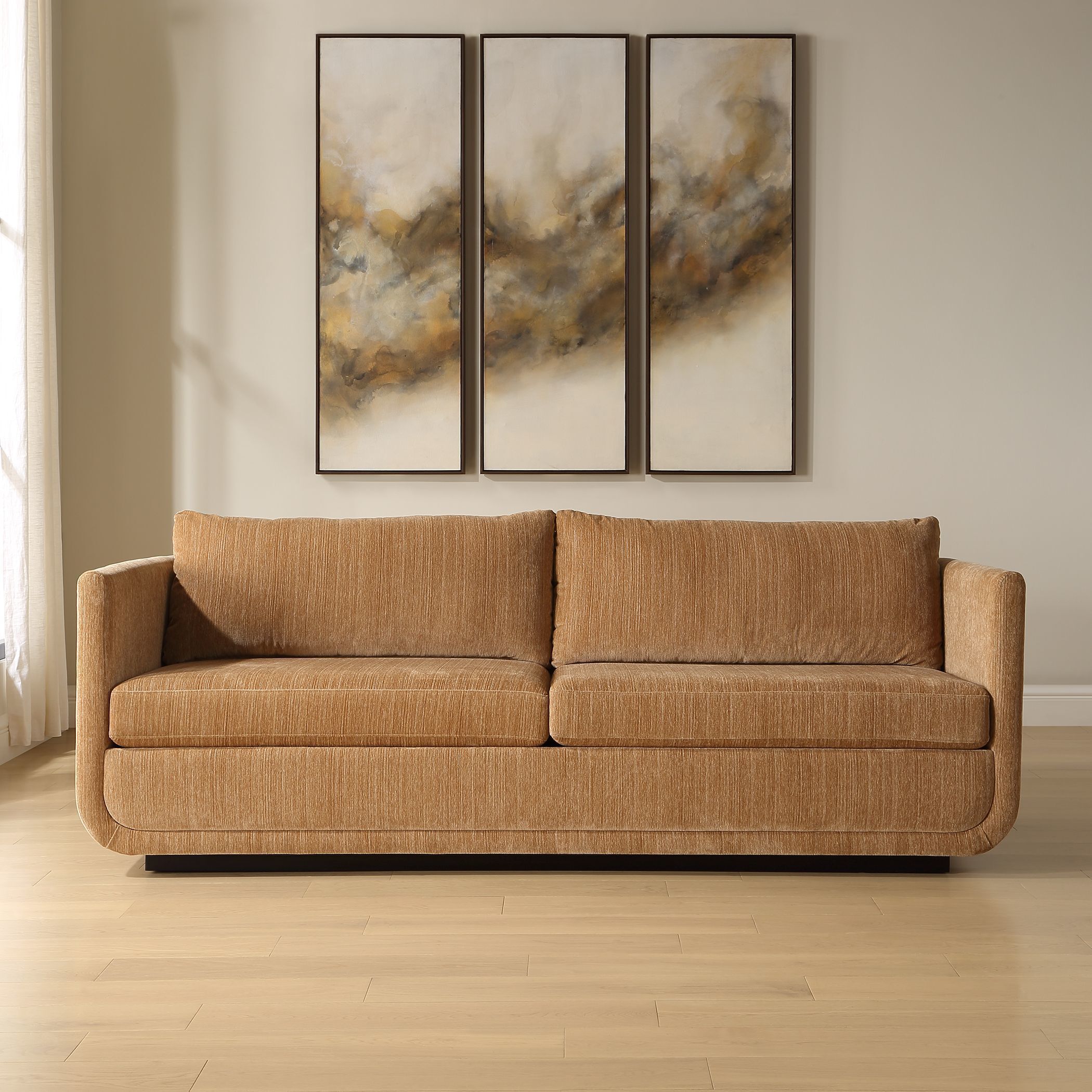 Abound Textured Ginger Chenille Sofa