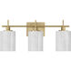 Modern 3 Light 22 inch Natural Brass Bathroom Vanity Light Wall Light