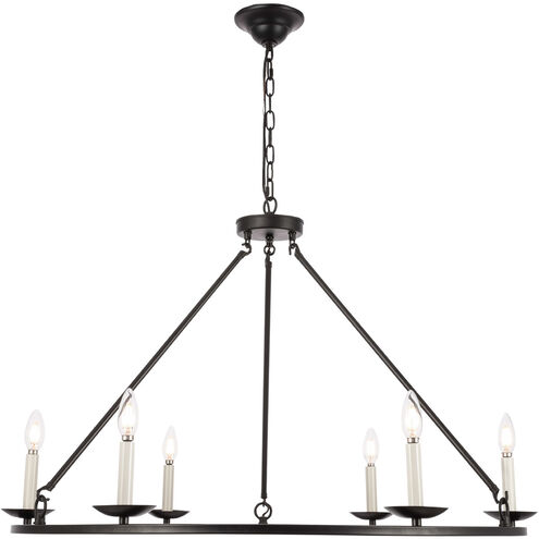 Maine 6 Light 36 inch Black Chandelier Ceiling Light