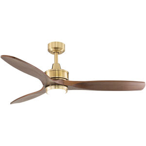 Curtiss 52 inch Satin Brass with Walnut Blades Ceiling Fan