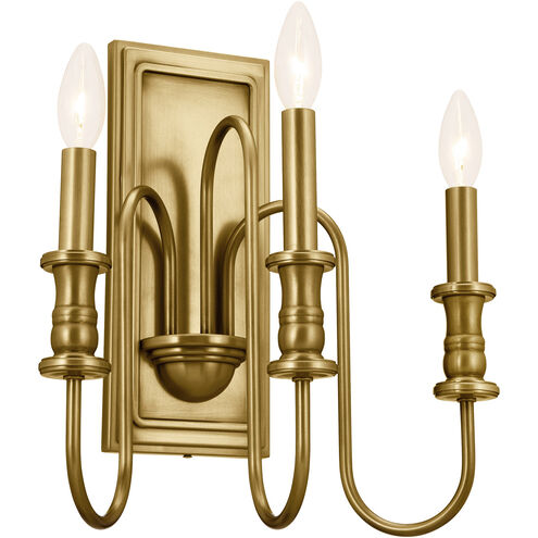 Homestead Karthe 3 Light 10 inch Natural Brass Wall Sconce Wall Light, Karthe