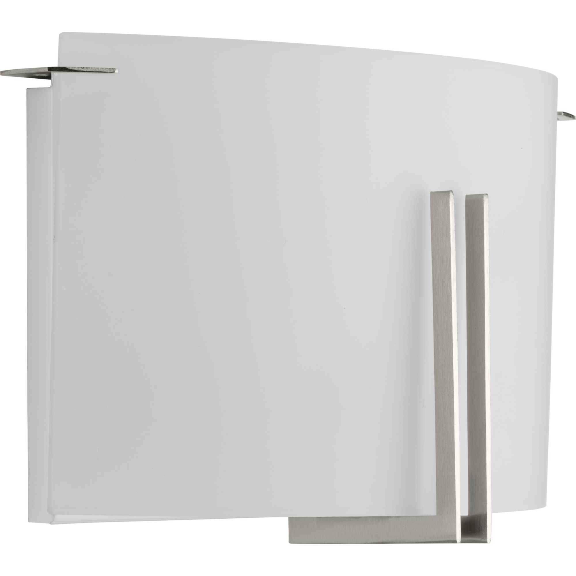 Modern Glass Sconce 2 Light 4 inch Brushed Nickel ADA Wall Sconce Wall Light