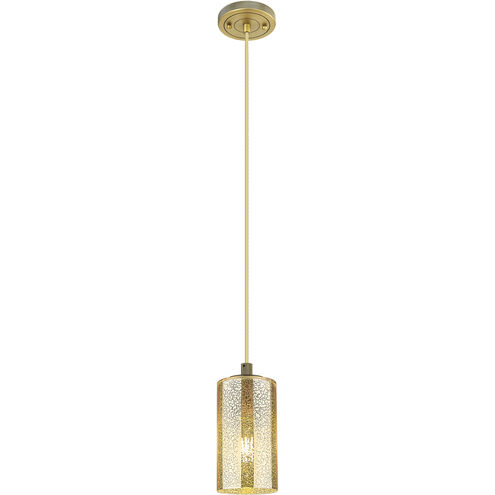 Downtown Urban Crown Point 1 Light 4.5 inch Brushed Brass Pendant Ceiling Light in Mercury