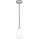 Champagne 1 Light 5 inch Brushed Steel Pendant Ceiling Light in White Stone, Rod