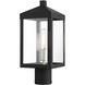 Nyack 1 Light 15.25 inch Black with Brushed Nickel Cluster Outdoor Post Top Lantern