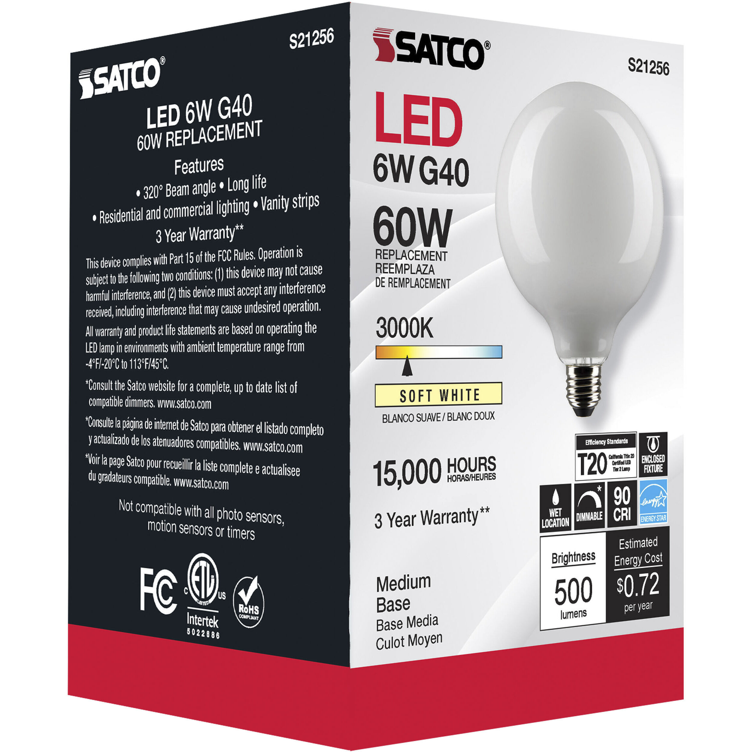 Lumos LED Medium Medium 6.00 watt 3000K LED Filament