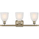 Ballston Brookfield LED 26 inch Antique Brass Bath Vanity Light Wall Light in White Glass, Ballston